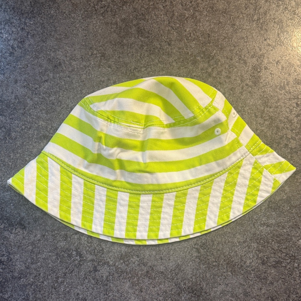 NWT Aerie Striped Bucket Hat | Lime & White | OS